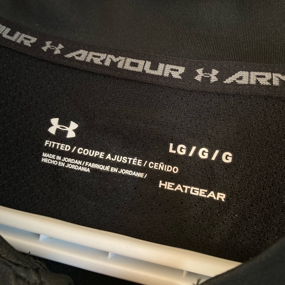 Under Armour Fitted Heatgear Black Long Sleeve Shirt Size Large - Picture 2 of 6